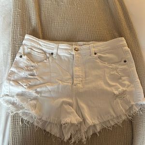 Eunina Women’s White Denim Shorts- Size L